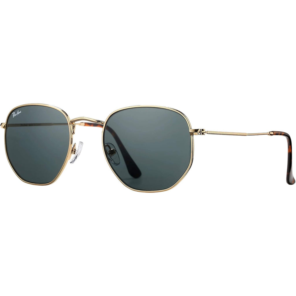 Pro Acme Small Square Sunglasses For Women Men 100% Real Glass Lens Hexagonal Frame