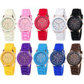 Wholesale 10 Pack Men Women Silicone Band Watch Set Analog Quartz Jelly Colorful Wristwatch