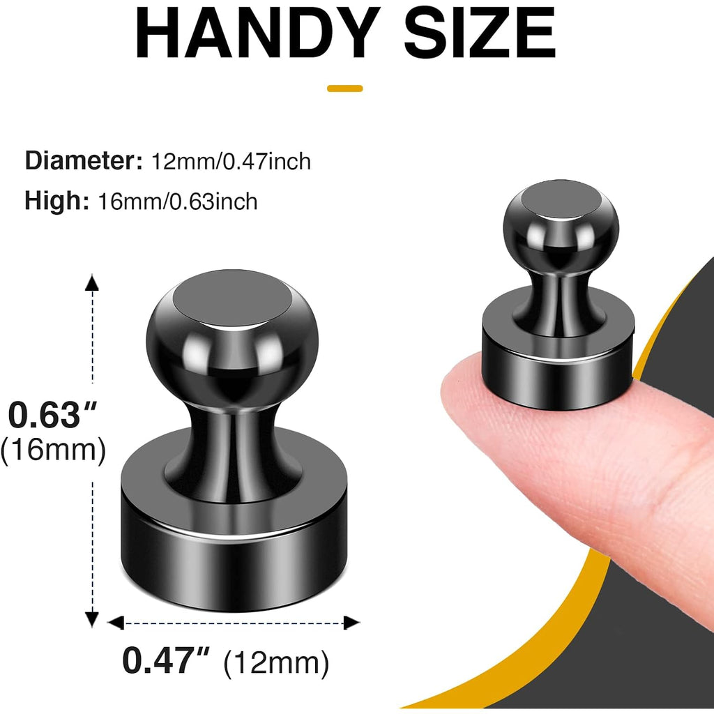 30Pcs Fridge Magnets Refrigerator Magnets Strong For Pictures, Black | For Pictures Refrigerator Whiteboard Classroom Office Locker