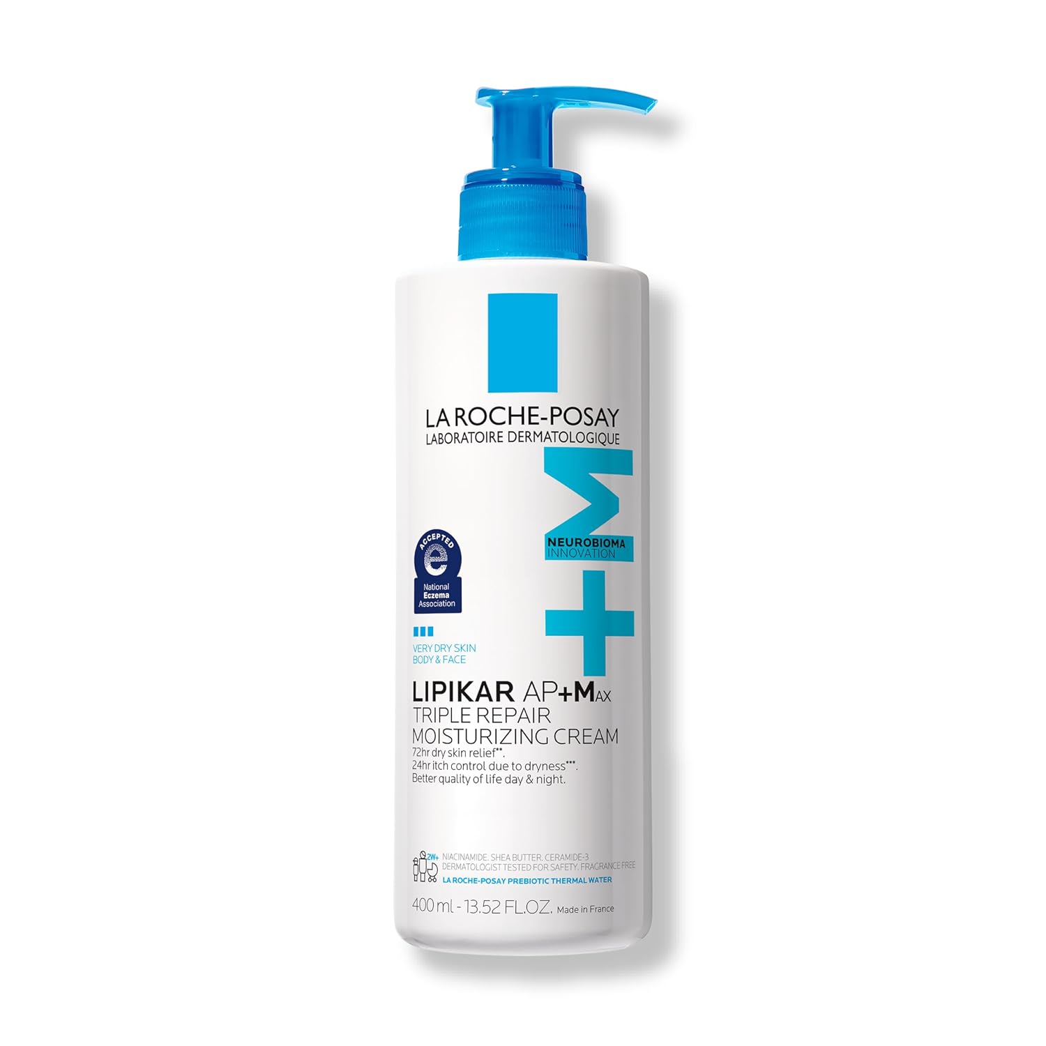 La Roche-Posay, Lipikar Ap+Max Triple Repair Moisturizing Body Cream, Face And Body Lotion For Dry Skin With Shea Butter And Niacinamide, 400 Ml