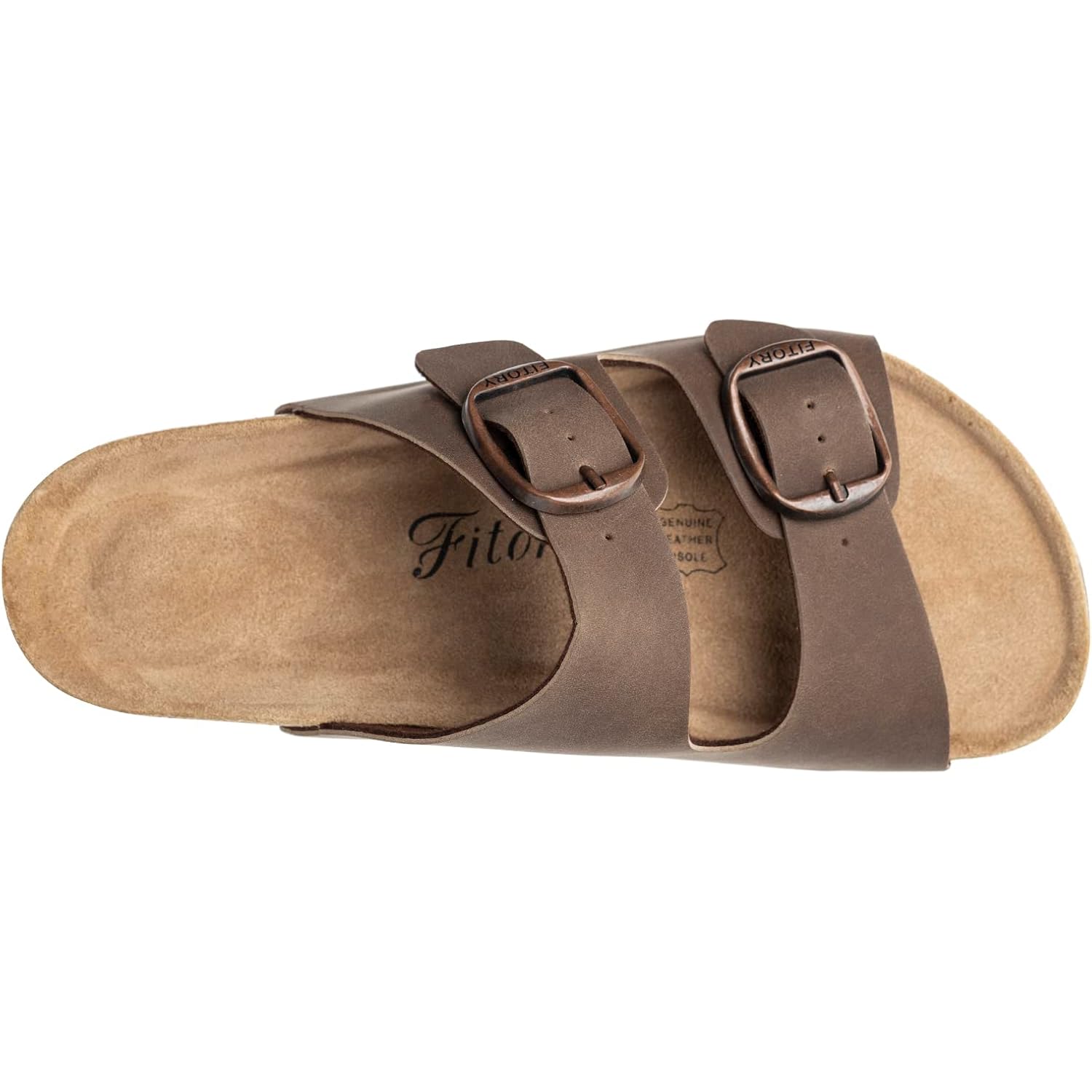 Fitory Womens Flat Sandals With Cork Footbed, Open Toe Arch Support Slides Adjustable Slip On Slippers For Summer 2026 Size 6-11