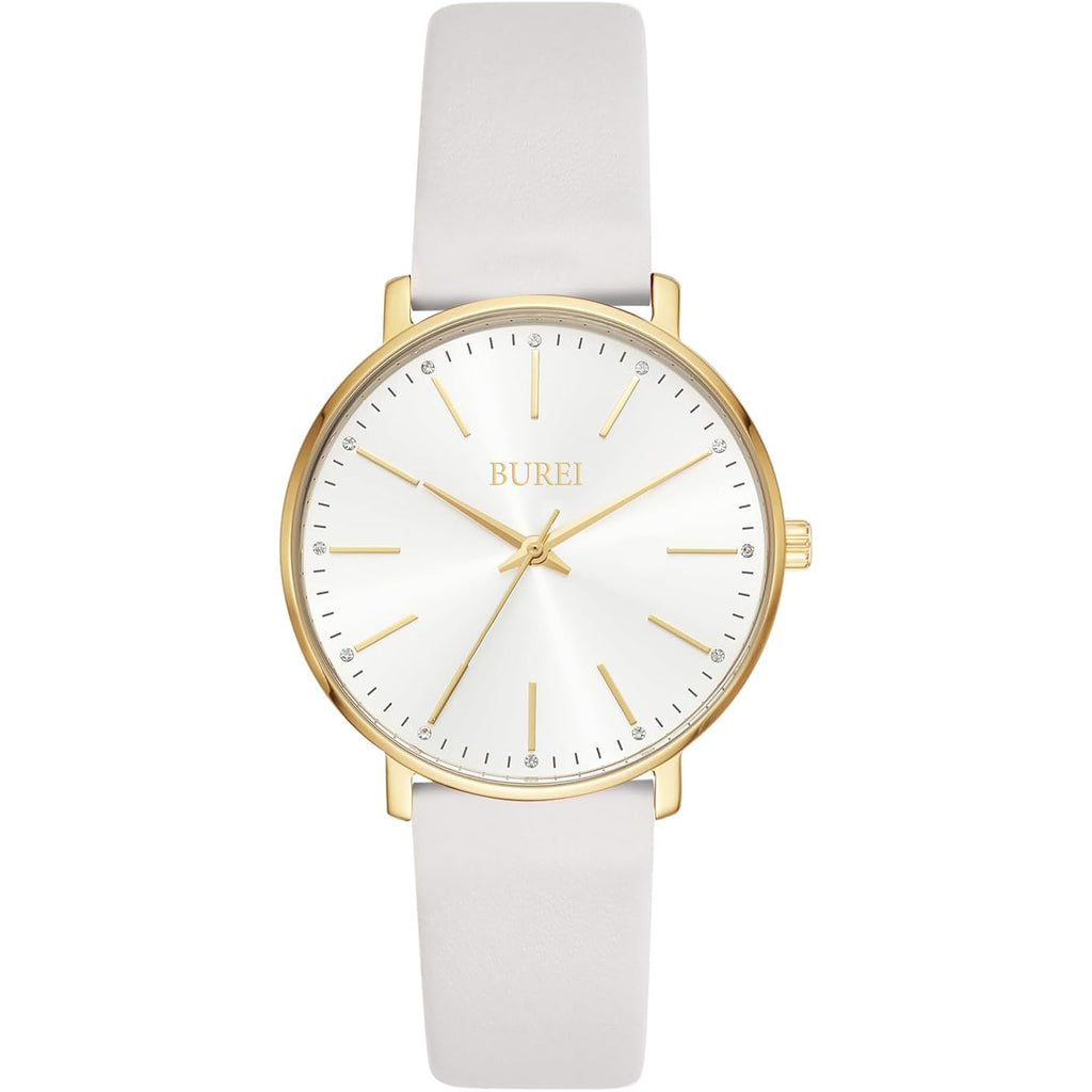 BUREI Women Wrist Watches Large Face Fashion Minimalist Analog Leather Quartz Waterproof Watches for Women, Mothers Day Gifts for Mom