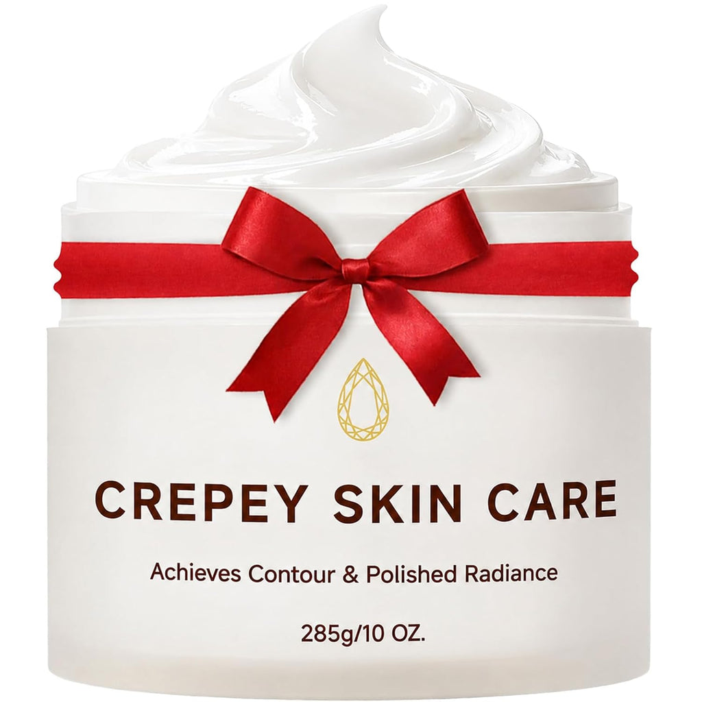 Crepe Skin Body Cream, Extra Large Size Body Skin Cream Lotion For Aging Crepe Skin With Collagen For Neck Arms Leg Deeply Moisturizer Cream, 10 Oz