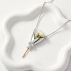 Flower Holder Necklace DTY Flower Vase Pendant Floral Bouquet Accessores for Women Graduation Prom Wedding Outfit Elegant Jewelry