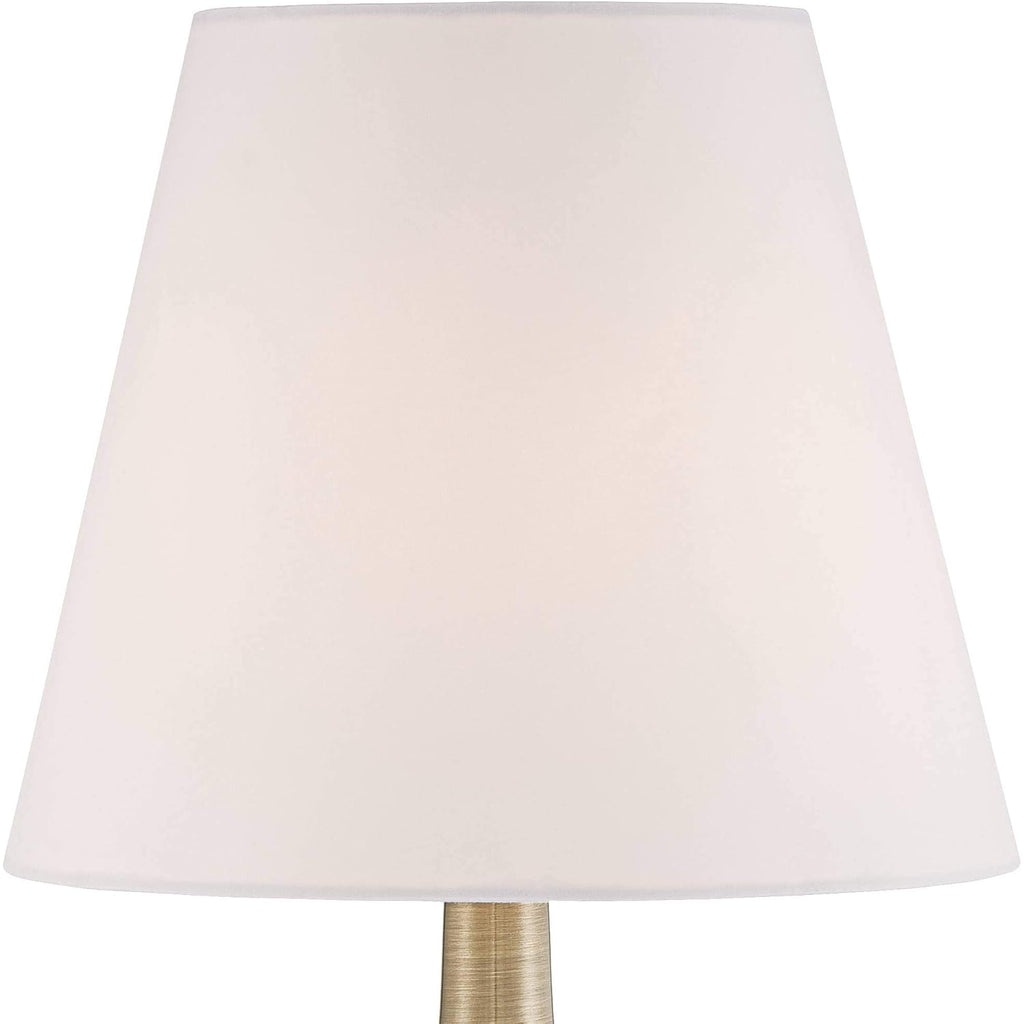 Larson 19" Small Table Lamps Set Of 2 Gold Touch Antique Brass Modern | Traditional Metal Bedroom Living Room House Bedside Nightstand Office Family Home White Bell Shade