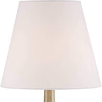 Larson 19" Small Table Lamps Set Of 2 Gold Touch Antique Brass Modern | Traditional Metal Bedroom Living Room House Bedside Nightstand Office Family Home White Bell Shade