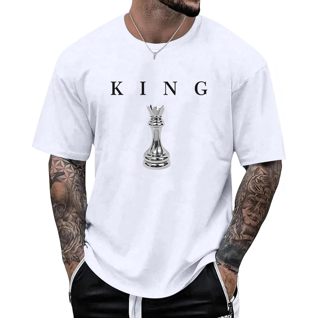 Men'S King Chess Shirt Graphic Tees Designer Printed T Shirts For Men Urban Letter T-Shirt Streetwear