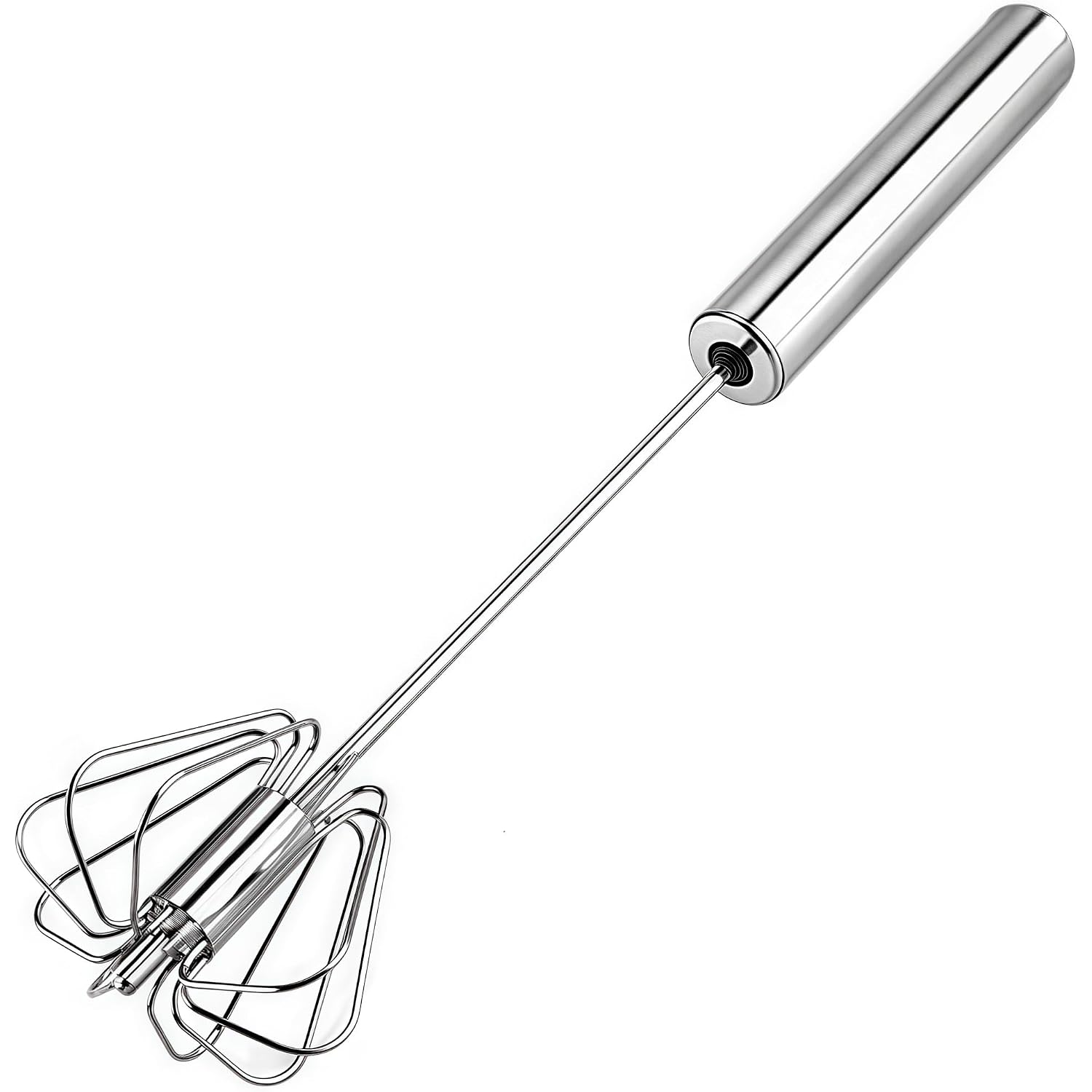 Digead Stainless Steel Egg Whisk, Hand Push Rotary Whisk Blender, Versatile Milk Frother, Hand Push Mixer Stirrer For Blending, Whisking, Beating & Stirring (12In)