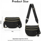Spacious Crossbody Bag Nylon Bum Bag For Women Fanny Packs Handbags With Adjustable Straps