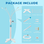 Stand Misters For Outside Patio, Standing Misters With Adjustable 46In Height, 5 Brass Nozzles And 26Ft Line, Standing Misting Cooling System For Bbq, Patio, Pool, And Outdoor Water Fun