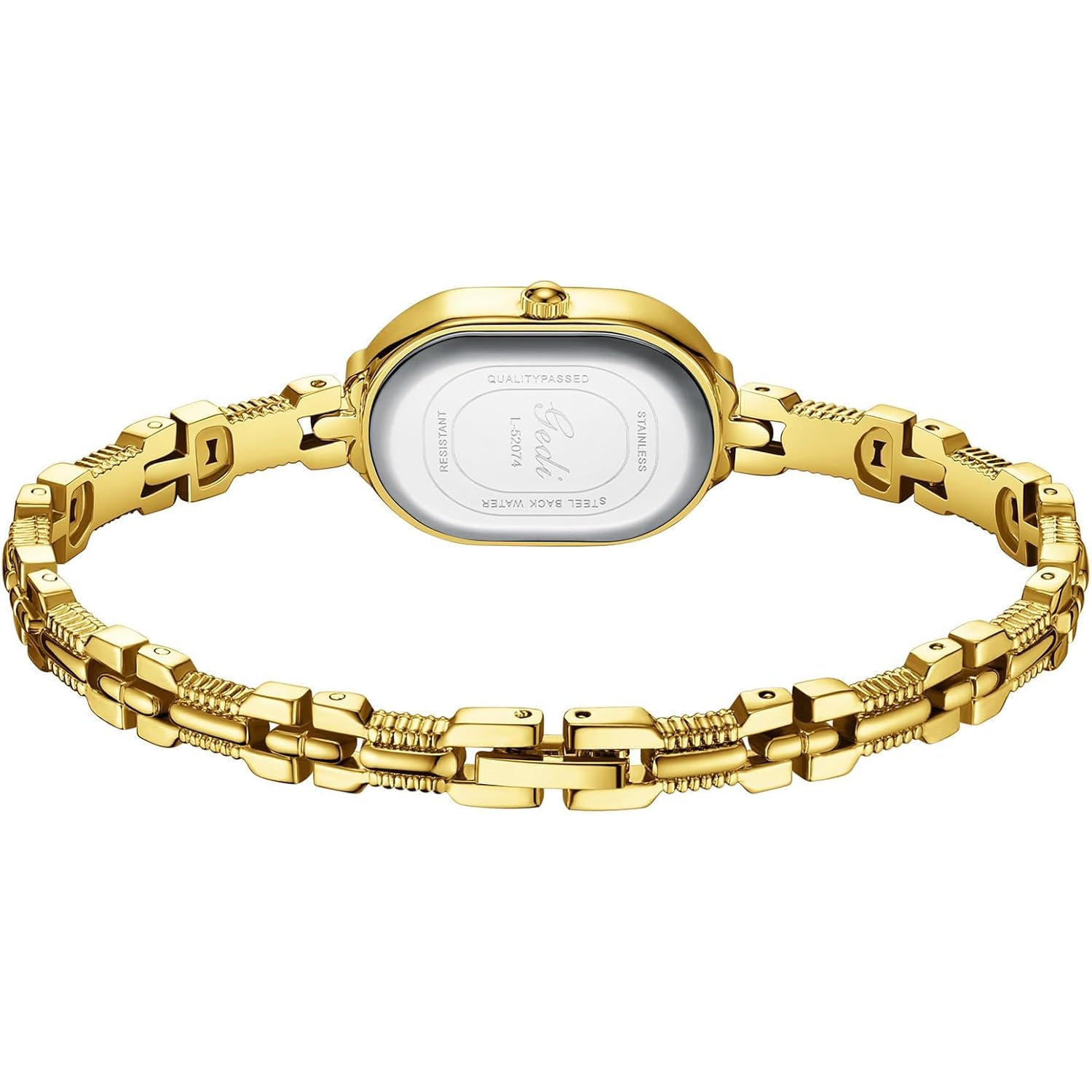 CARLIEN Women Vintage Petite Bracelet Gold Dainty Watch Small Oval Analog Quartz Watch Luxury Waterproof Ladies Diamonds Wristwatch