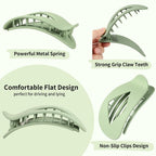10 Pcs Flat Hair Clips For Women - 4.2 Inch Hair Claw Clips, Neutral Leopard Hair Accessories For Daily Styling (Corlorful)