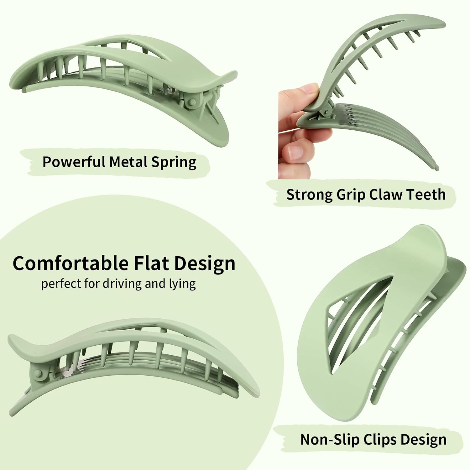10 Pcs Flat Hair Clips For Women - 4.2 Inch Hair Claw Clips, Neutral Leopard Hair Accessories For Daily Styling (Corlorful)