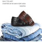 Reversible Leather Belt For Men 1.25" - Dual Sided Dress And Casual Belt, Trim To Fit, 2 Styles In One Belt