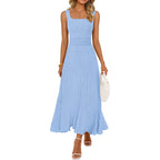 Merokeety Women'S Summer Midi Dress 2026 Spring Sleeveless Pleated A Line Casual Business Work Cocktail Vacation Dresses