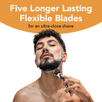 BIC Flex 5 Men's Refillable 5-Blade Razors with 1 Handle and 7 Cartridges, Smooth Shave Gift for Men