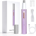 Ginity Ear and Nose Hair Trimmer for Women & Men, 2-in-1 Rechargeable Painless Facial & Eyebrow Hair Remover Tool, Electric Clipper with Dual-Edge Blades, Easy to Clean