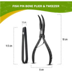 Fish Bone Pliers/Tweezers – Ergonomic Non-Slip Grip, Food-Grade Stainless Steel Deboner | Pin Bone Remover for Salmon, Trout & All Fish