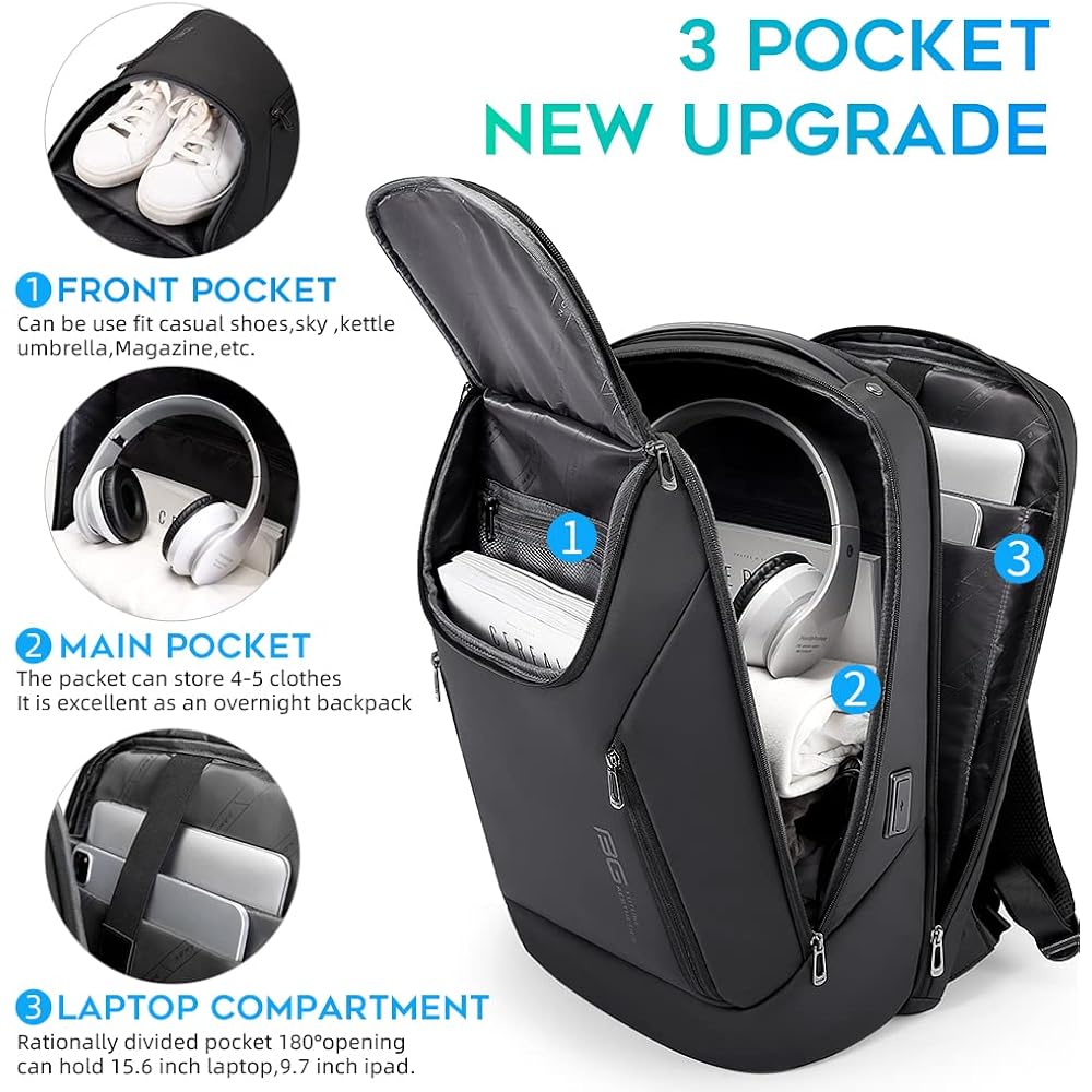 Bange Business Smart Backpack Waterproof Fit 15.6 Inch Laptop Backpack With Usb Charging Port,Travel Durable Backpack