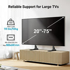 PERLESMITH Universal TV Stand Mount for 20-75 Inch TVs, Height Adjustable Table Top TV Stand, Great Load-Bearing Replacement TV Legs with Steel Holds up to 110lbs, Max VESA 800 x 600mm PSTVS01