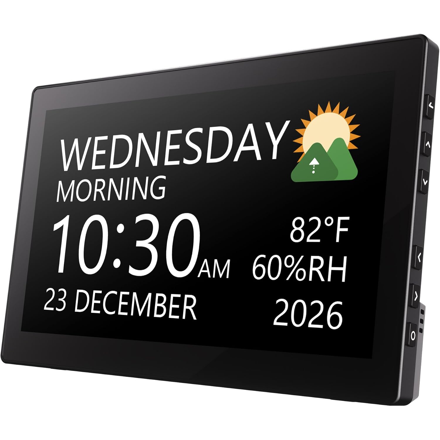 Digital Clock, 10.1 Inch Large Display Calendar Clock With 12 Themes, 20 Alarms, 20 Reminders, Auto Dimming, 12/24 Hours, Indoor Temperature, Humidity For Seniors, Desk (Black)