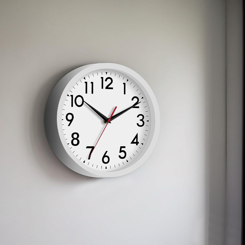 Daxsmy 12 Inch Wall Clock Silent Non-Ticking Battery Operated Analog Clock Decorative For Office Kitchen Outdoor Living Room Classroom Bedroom Bathroom School(Black)