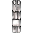 Joseph Joseph Drawerstore Compact Utensil Organizer For Kitchen Drawer Silverware, Flatware Tray, Small, Grey