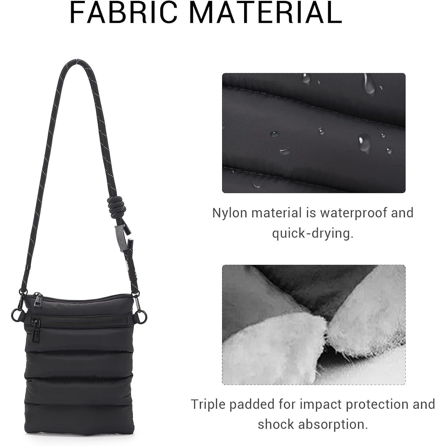 Acuario Small Crossbody Bag For Women, Nylon Crossbody Bags, Trendy Women'S Purse Sling Bag Handbag For Travel, Gym, Shopping