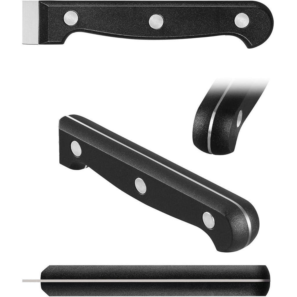 COKUMA Kitchen Knife, 3-Pcs Knife Set With Sheath, 8 Inch Chef Knife, 4.5 Inch Utility Knife, 4 Inch Paring Chef Knife, Stainless Steel, Black