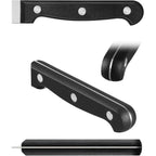 COKUMA Kitchen Knife, 3-Pcs Knife Set With Sheath, 8 Inch Chef Knife, 4.5 Inch Utility Knife, 4 Inch Paring Chef Knife, Stainless Steel, Black