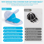 Hat Washer Cage Hats Cleaner, 4Pcs (2 Cages + 2 Bags) Hat Washer For Washing Machine,Suitable For Washing Machines Or Dishwashers, Various Sizes Of Flat And Curved Baseball Cap Cleaning Machines