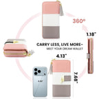 Pomelo Best Womens Wallet RFID Blocking Wallet for Women Bifold Large Capacity Card Holder Ladies Long Purse with ID Window Zipper Coin Pocket