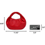 Small Purses Hobo Bags For Women Faux Leather Ruched Top Handle Bag | Pleated Handbags Soft Purse Mini Hobo Bag Daily Casual