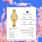 Olevs Gold Watch For Women With Date Day Stainless Steel Waterproof Small Face Quartz Analog Ladies Watches Fashion Gold Black White Dial Female Wristwatch