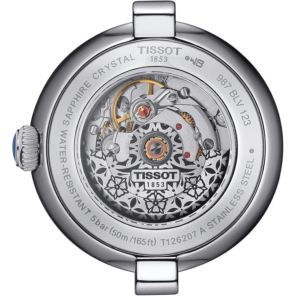Tissot Womens Tissot Bellissima Automatic 316L Stainless Steel Case Swiss Automatic Watch, Grey, Stainless Steel, 5 (T1262071101300)