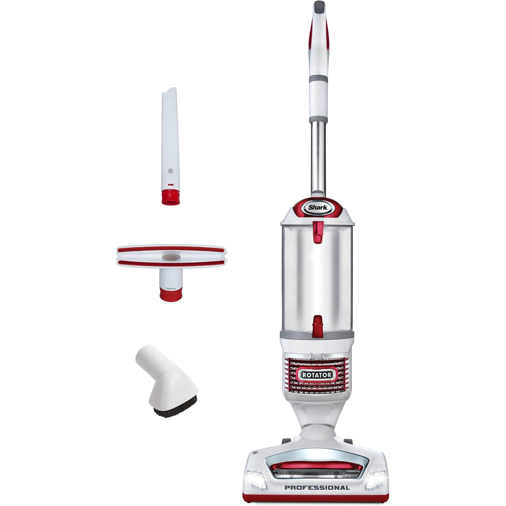 Shark Upright Vacuum Cleaner | Rotator Lift-Away | Pet Hair, Carpet & Hard Floor Cleaning | Dusting Brush, Upholstery & Crevice Tools | Hepa Filter | Swivel Steering | Headlights | White/Red | Nv501