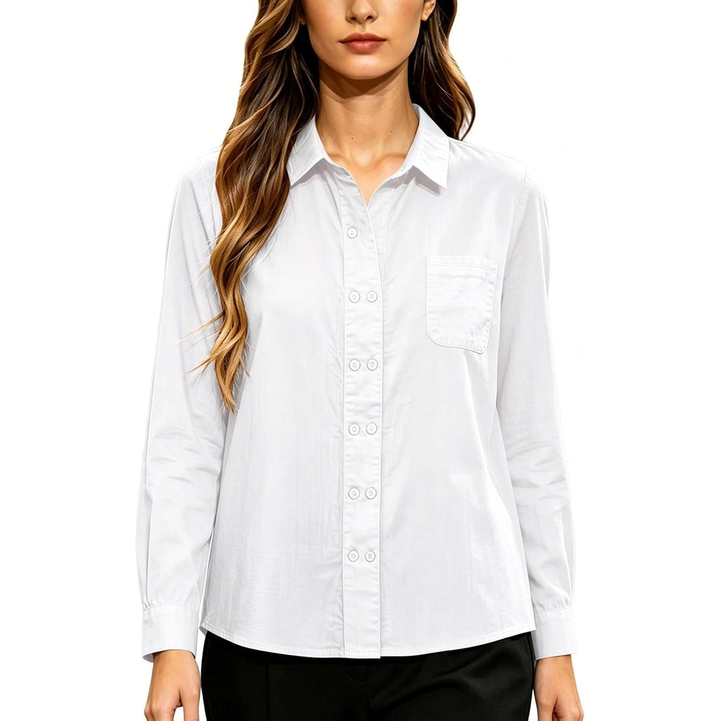 2026 Button Down Shirt For Women Long Sleeve Blouses Fall Lightweight Tops Business Casual Work Outfits