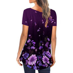 Ulovmi Plus Size Womens Tunic Tops To Wear With Leggings Summer Short Sleeve