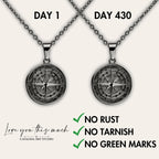 Love You This Much Compass Necklace - Graduate Gift for Him, Best Graduation Gift