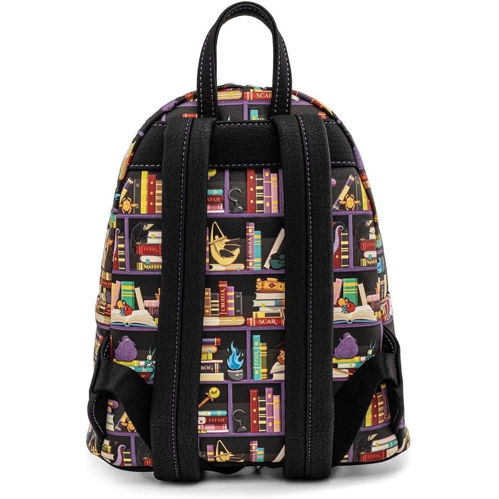 Loungefly Disney Villains Books Womens Double Strap Shoulder Bag Purse, One Size, Multi