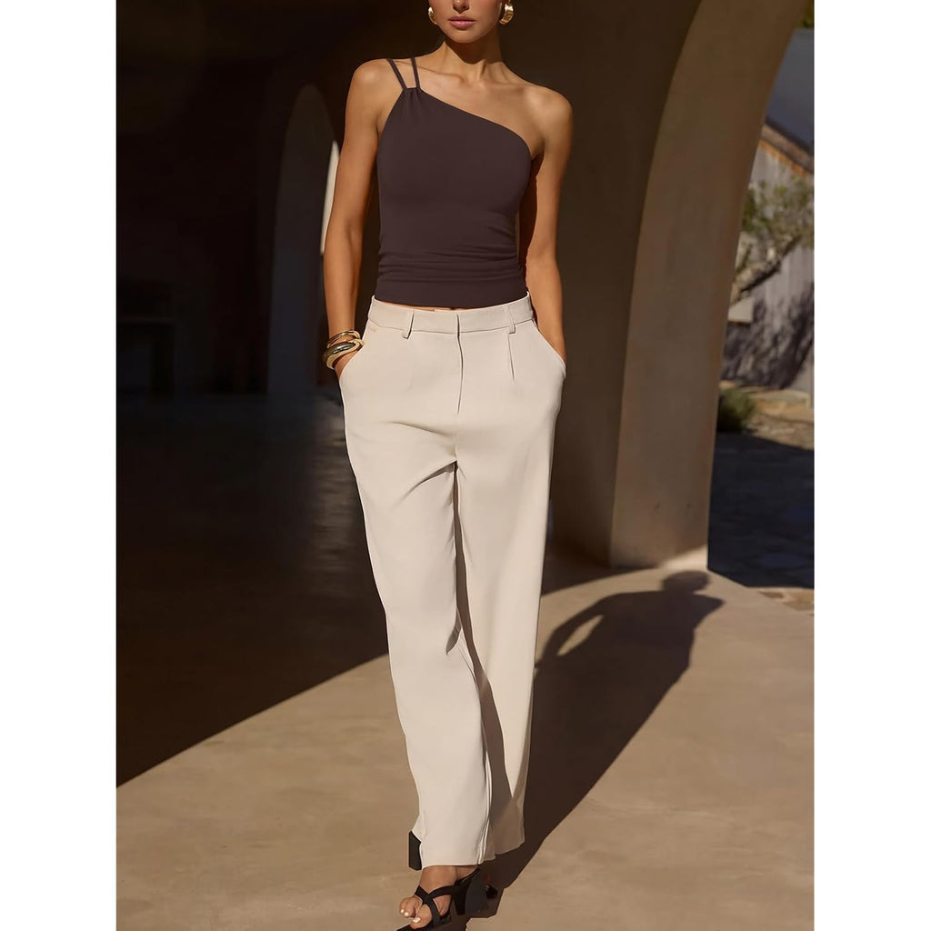 REORIA Off the Shoulder Tops for Women Summer Sleeveless Sexy Going Out Tank One Shoulder Top 2026 Trendy Clothes