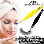 Super Sharp Pointed Tweezers Precision Fine Point Tip Ingrown Hair Removal Kit - Extra Thin Stainless Facial Hair Remover for Face