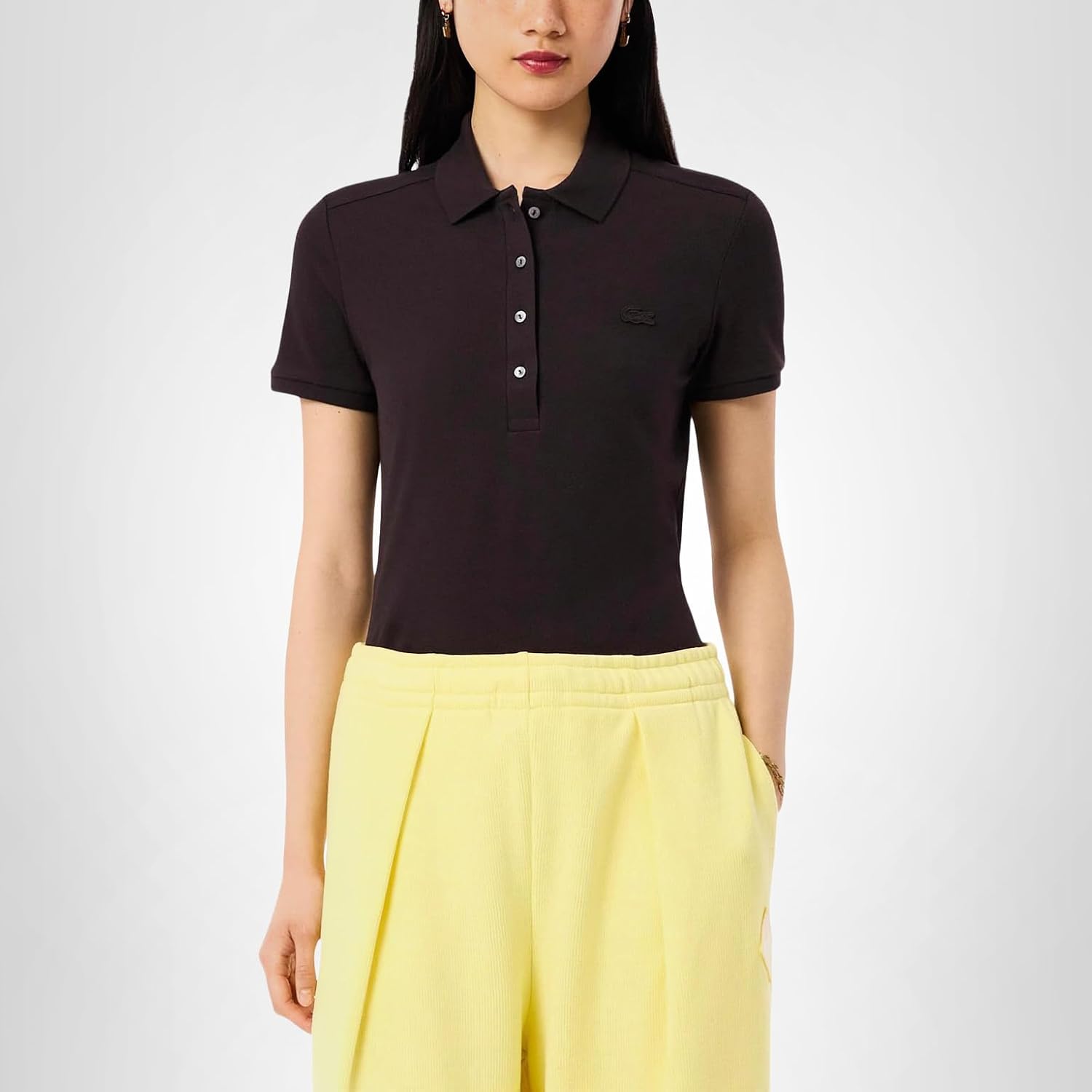 Lacoste Women'S Short Sleeve Slim Fit Stretch Pique Polo Shirt