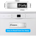 Dishwasher Magnet Clean Dirty Sign, Slide Strong Clean And Dirty Magnet Indicator For Dishwasher, Non-Scratch, Easy To Read, Self-Adhesive Stickers For Non-Magnetic Dishwasher, Refrigerator