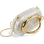 Clutch Purses for Women Formal, PU Leather/Marble Acrylic Evening Bags with Chain, Trendy Metal Handle Purses 2025