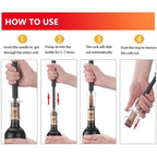 Air Pressure Pump Bottle Opener With Foil Cutter,Aerator Pourer,Vacuum Stopper(4Pcs),Simple Cork Remover,Efficient Corkscrew Bottle Opener,Great For Wine Lovers,Perfect Wine Gift.