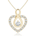 Angara Diamond Heart Necklace with Infinity Loop in 14K Solid Gold/Platinum | Natural Diamond Pendant for Women | April Birthday, Anniversary Jewelry Gift