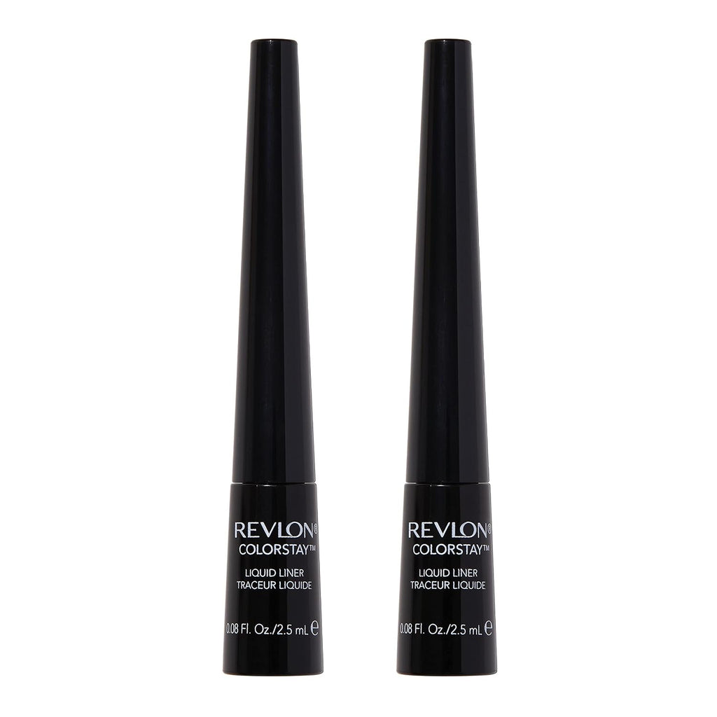Revlon Liquid Eyeliner, Colorstay Eye Makeup, Smudgeproof, Longwearing With Ultra-Fine Tip, 251 Blackest Black (Pack Of 2)