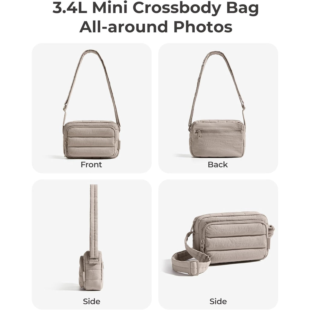 BAGSMART Crossbody Bags for Women, Puffer Crossbody Purses for Women with RFID Blocking Slots, Handbags Wallet Small Purse | Travel Purse, Small Crossbody, 3.4L Mini Purse, for Travel, Gym, Lightweight, Water-resistant