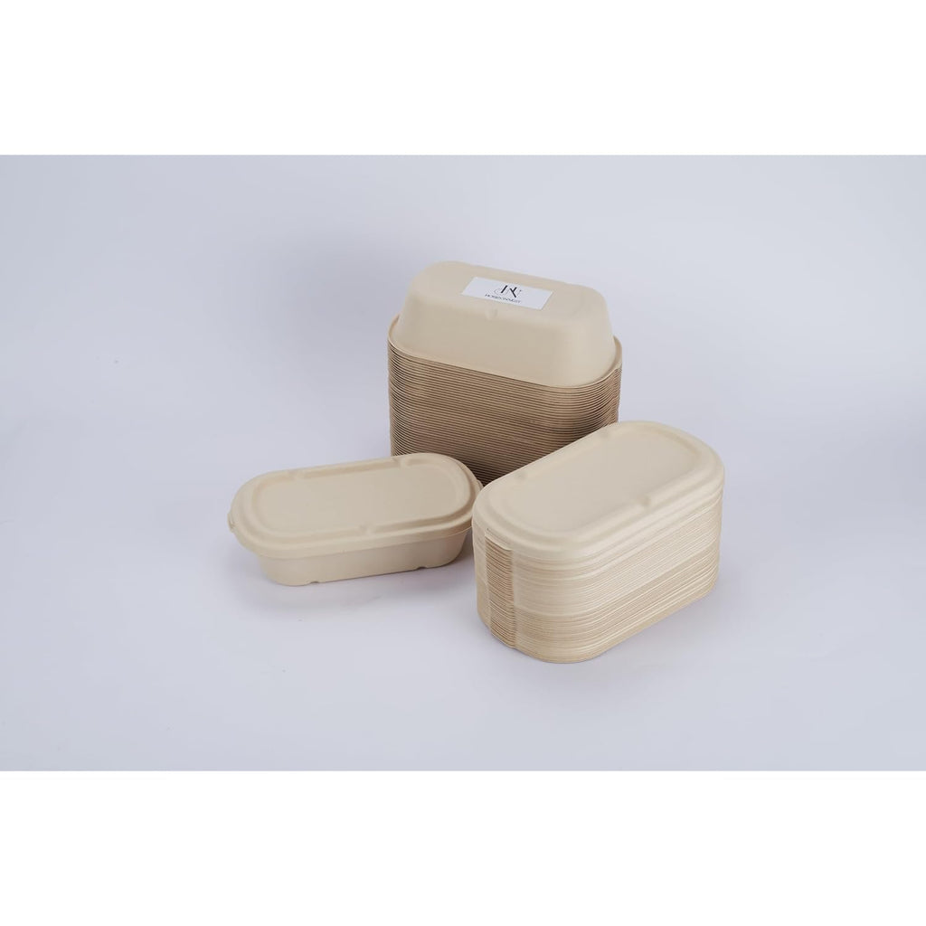 [100% Eco-Friendly] 34 Oz Disposable Food Containers With Lids – Sugarcane Pulp Take Out Containers, Biodegradable Lunch Box, Compostable And Microwave Safe To-Go Boxes For Meal Prep – Pack Of 50
